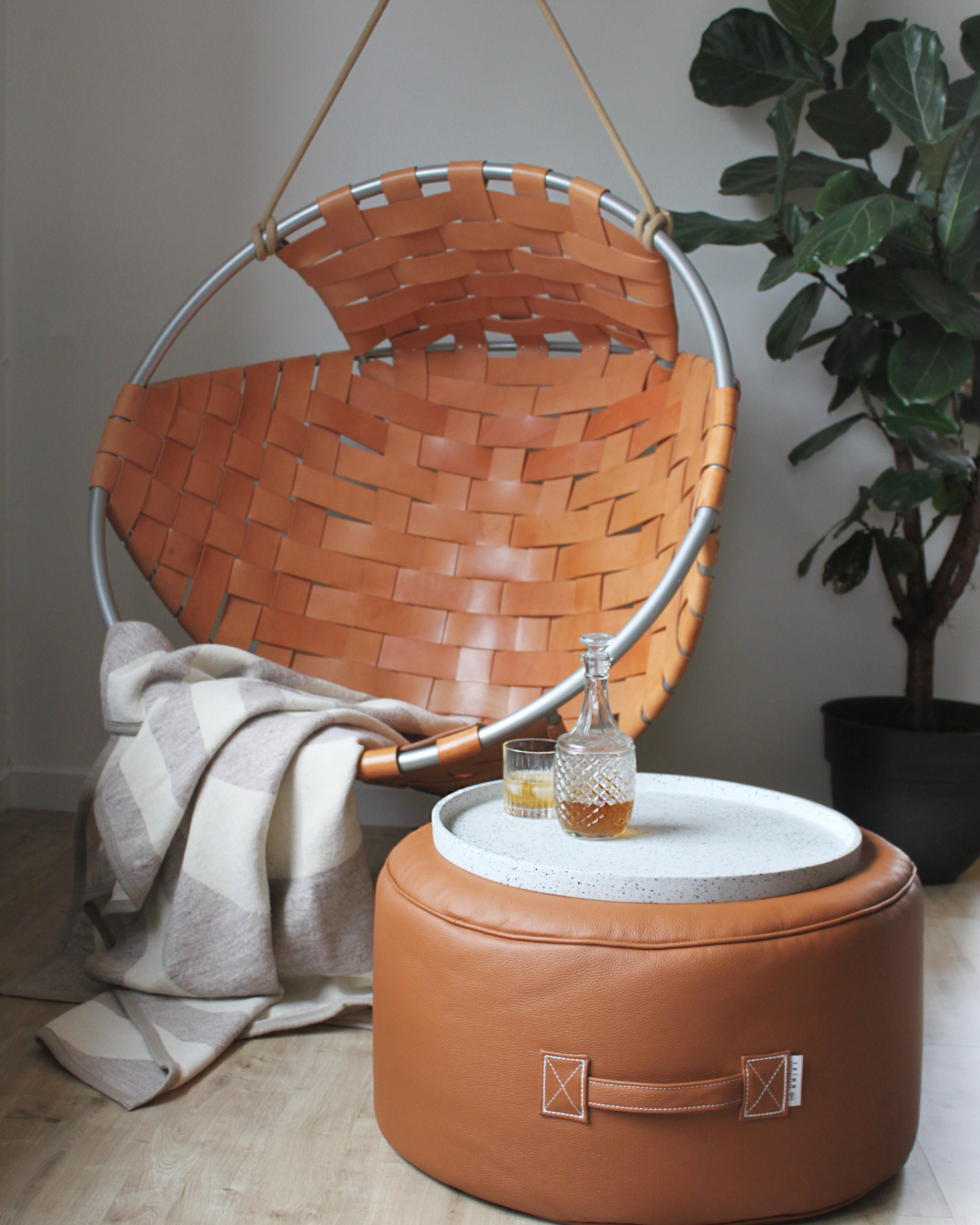 Leather Cocoon Hang Chair