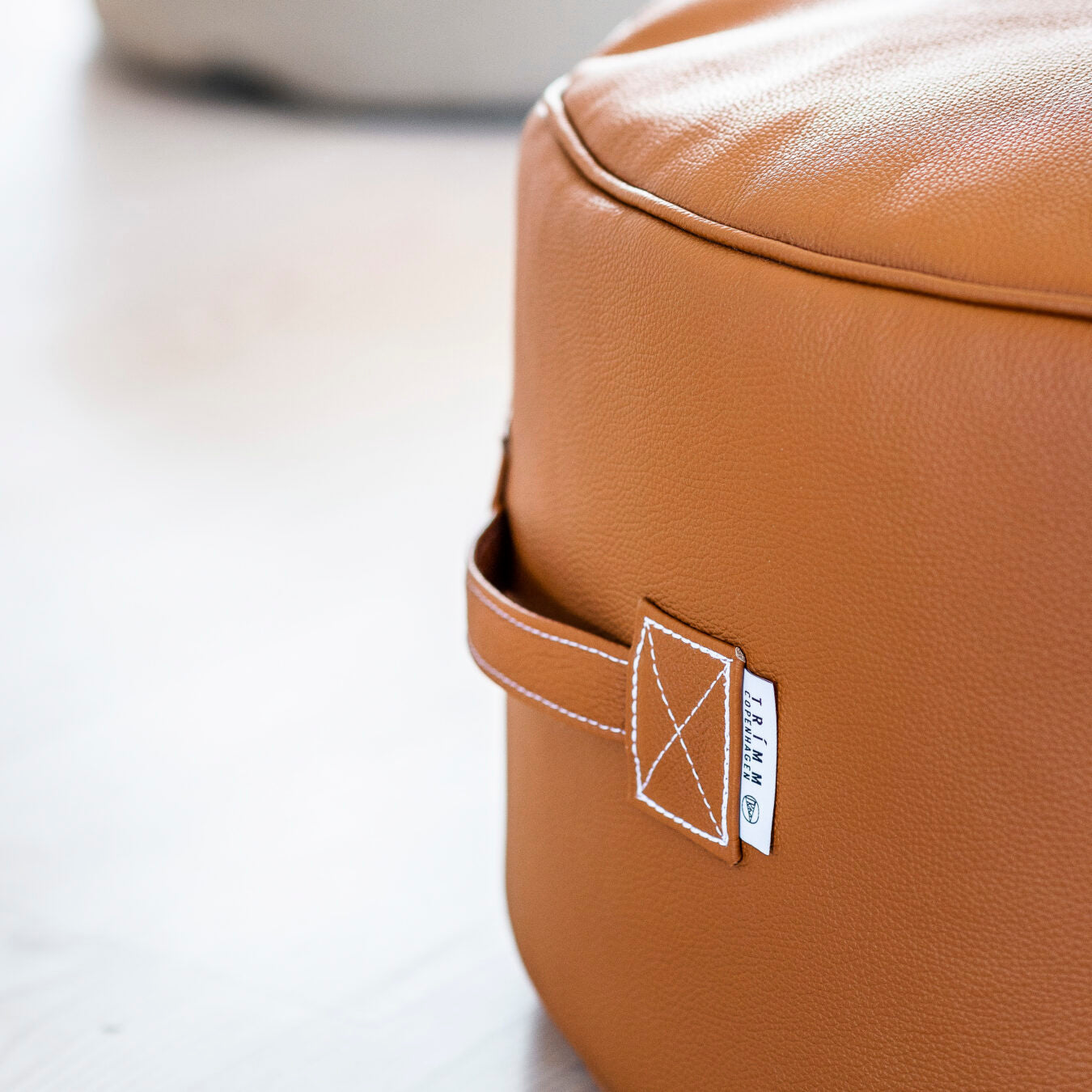 Tiny Moon Leather Pouf