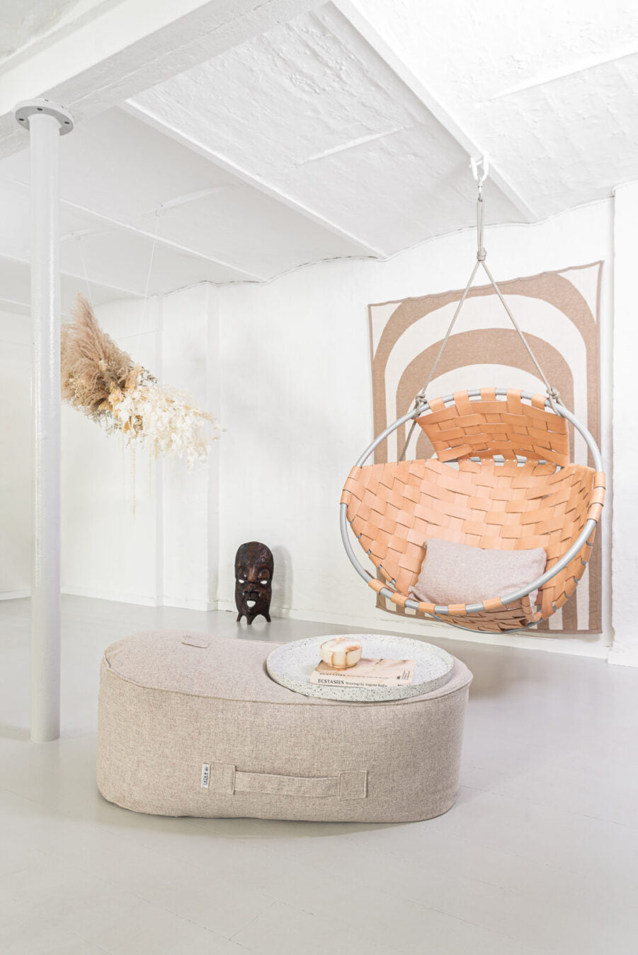 Oblong Wool Pouf