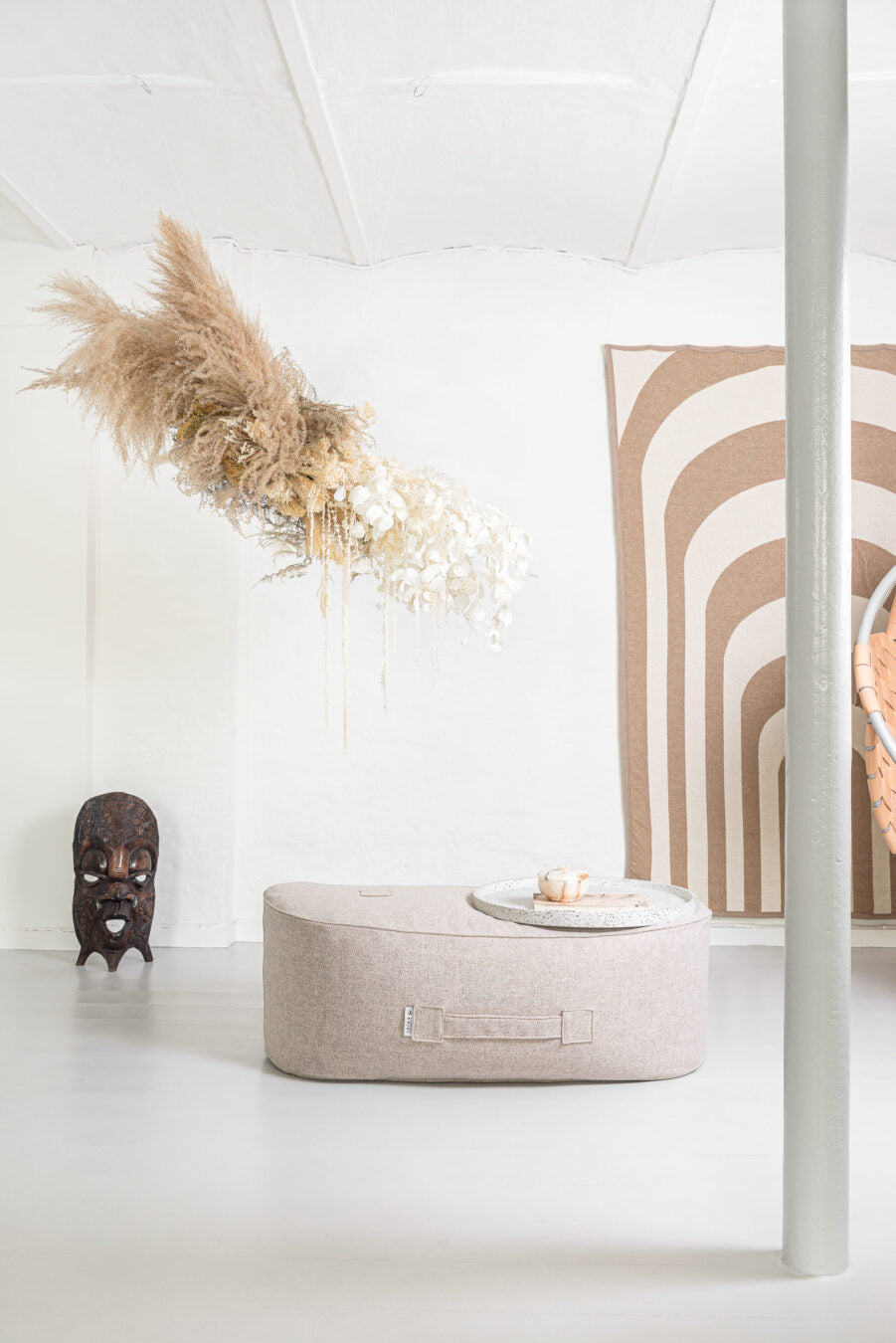 Oblong Wool Pouf