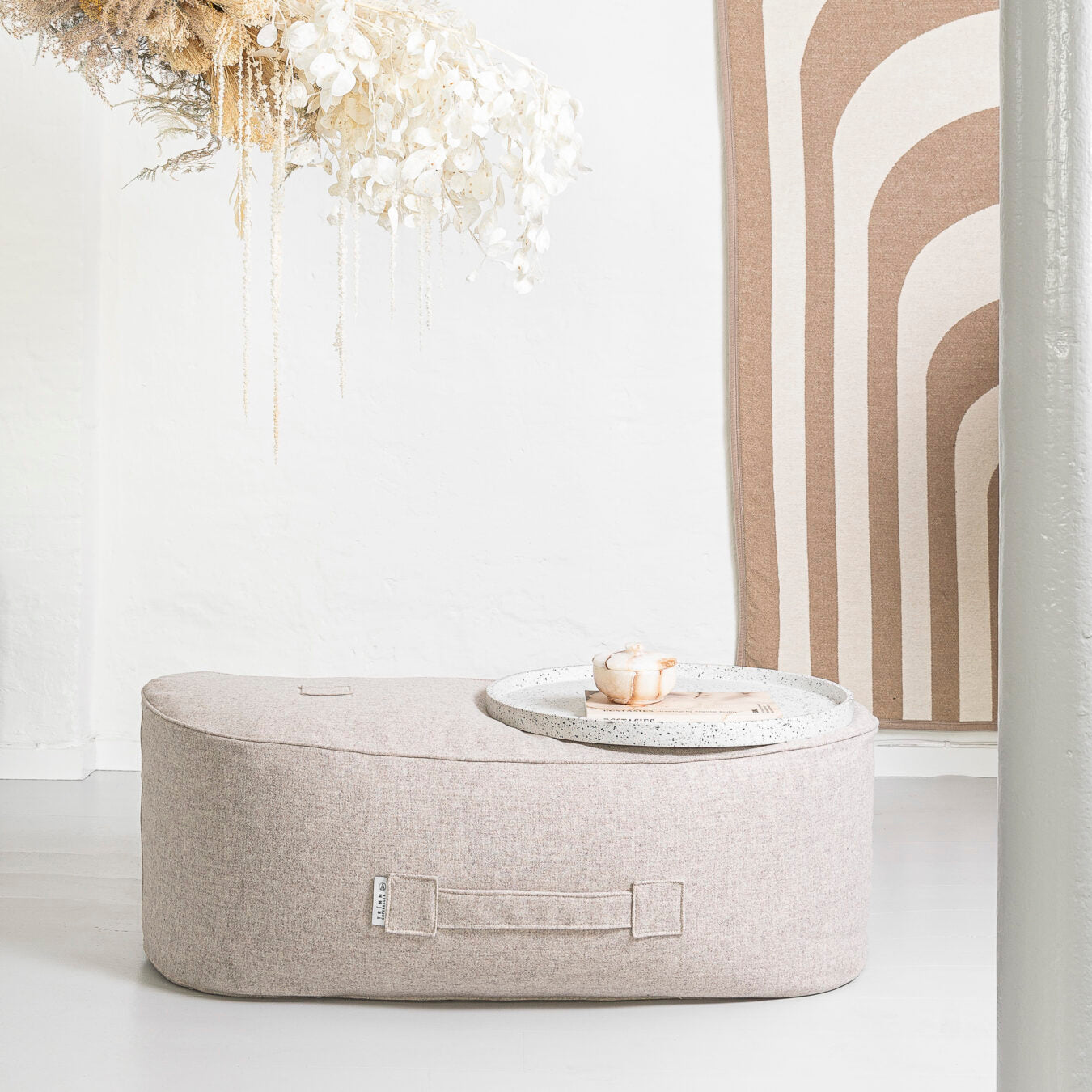 Oblong Wool Pouf