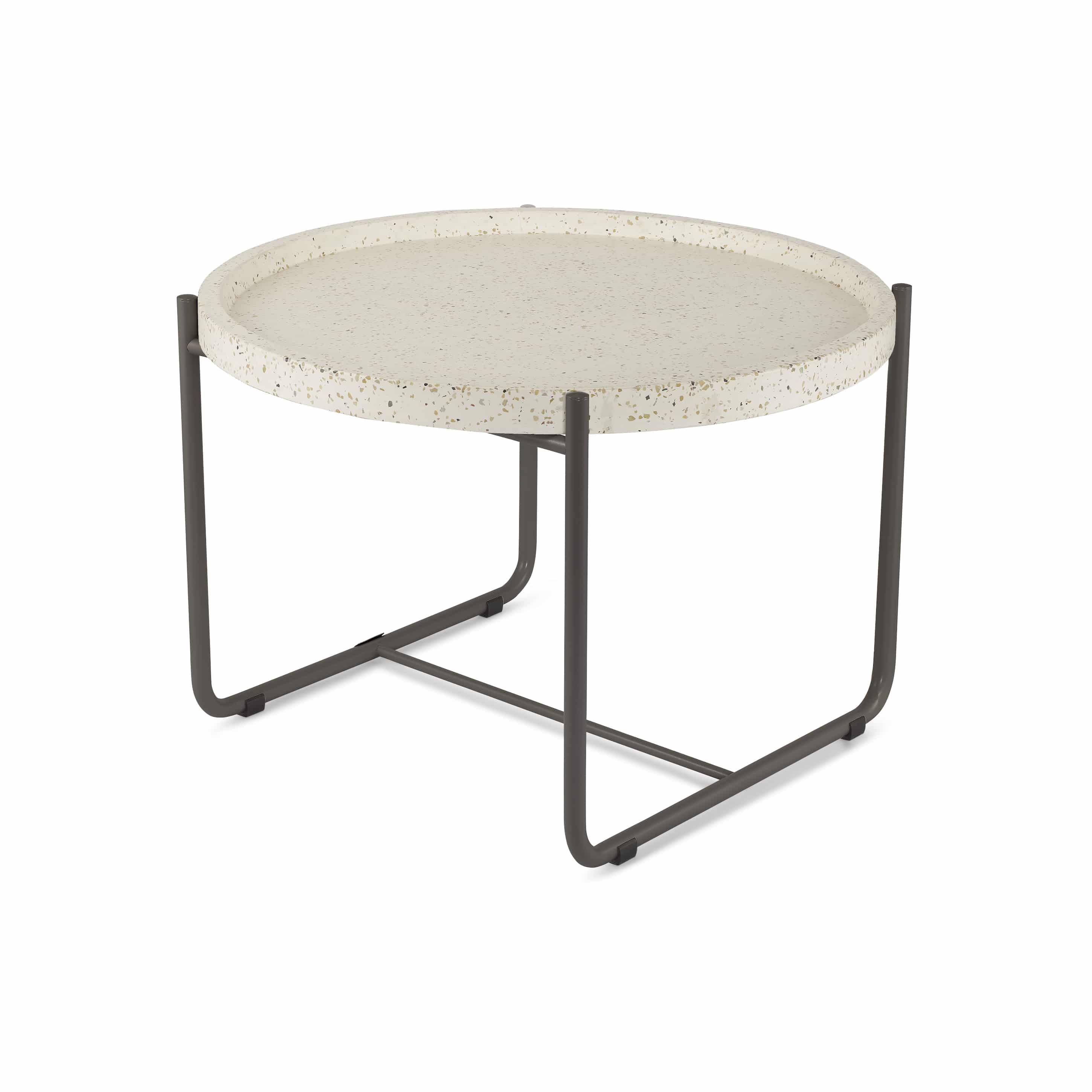 Terrazzo Table Small_Dark_White